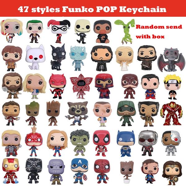 

more than 100 styles new funko pop marvel action figures harley quinn deadpool joker game of thrones figurines toy keychain kids toys by1504