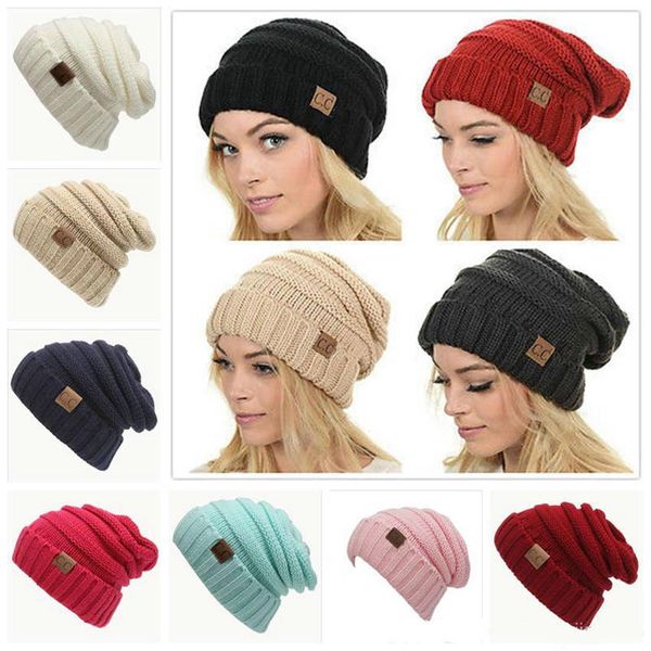 

Winter trendy warm hat knitted cc women imple tyle chunky oft tretch cable men knitted beanie hat beanie kully hat 17color 50pc fc204, Blue;gray