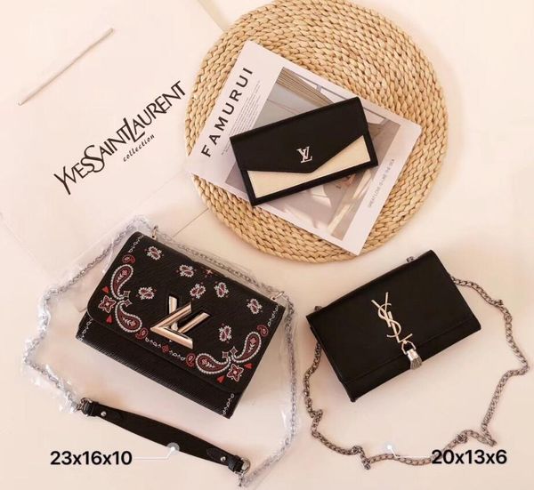 

three-piece set of popular style handbags italian brand name fashionable leather handbags ladies handbags shoulder bags ladies-011