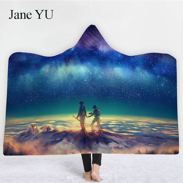 

janeyu explosive hooded blanket thickened blanket children's nap lovers stars ing