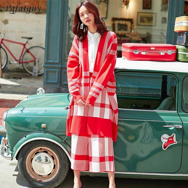 

2020 red striped two piece set knit winter sweater + casual pants suit for women set long sleeve sweater coats and pants female, Gray
