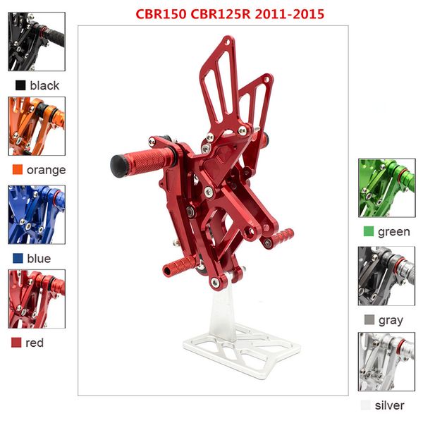 

cnc motorcycle aluminum foot peg rearset rest for cbr150 cbr125 cbr 125 150 2011-2015 footrest footpegs pedal rear set