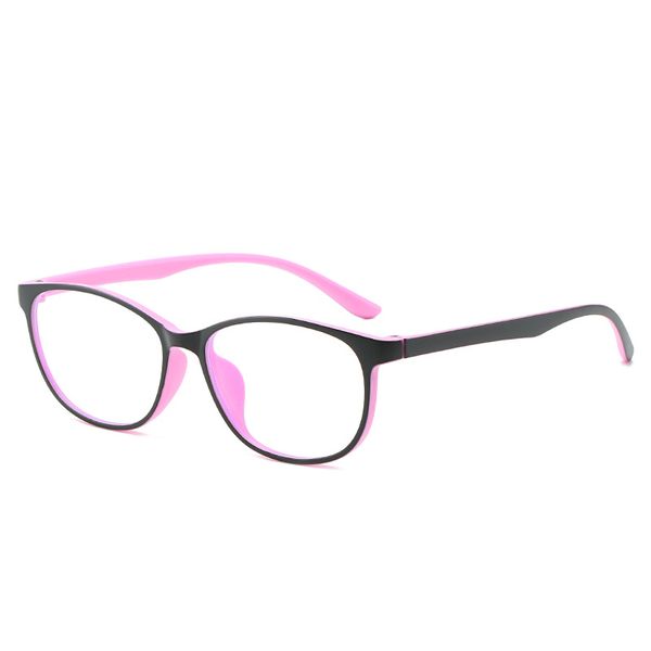 

blue light blocking glasses men women vintage ultralight oval round rim frame tr90 flexible eyeglasses, White;black