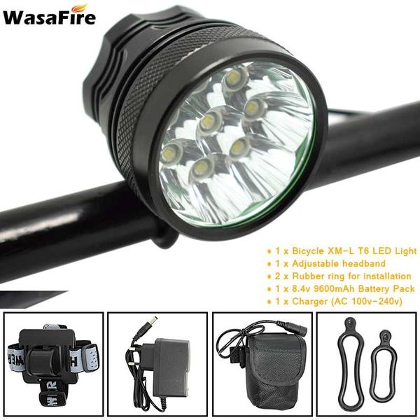 

led bicycle headlight rechargeable t6 bike front lamp bike accessories waterproof mtb road 3 modes cycling light
