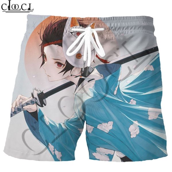 

cloocl kimetsu no yaiba anime demon slayer 3d печатные шорты мужчины и женщины колледж стиль корейская версия диких свободных широких брюк, White;black