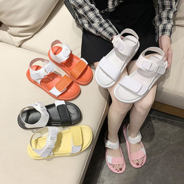 

2020 new summer sandals female wild thick-bottomed muffins increase net red casual ins tide, Black