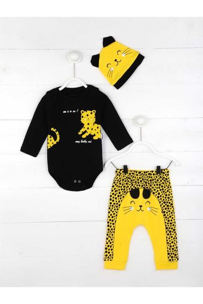 

yellow baby boy 3 pcs set, White