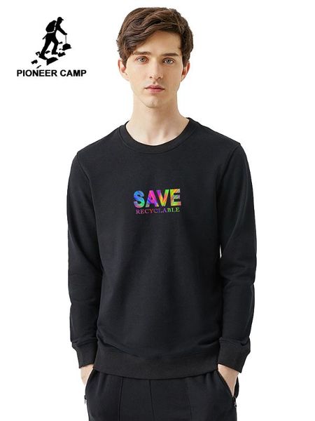 

pioneer camp 2020 black white hoodies sweatshirts men sportwear fashion men's tees hoodie awy0102028h