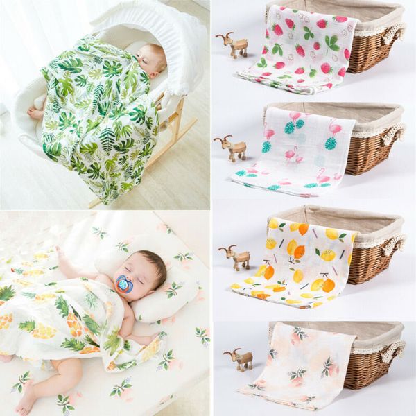 Newborn Baby Kids Muslin Swaddle Sleeping Blanket Soft Wrap