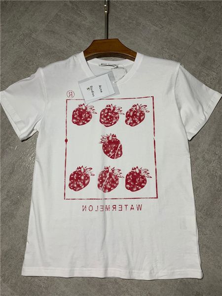 

2020 spring summer designs acn luxury brands tshirt strawberry print classic embroid letters tshirt casual tee men women tshirt 2.15, Gray;blue