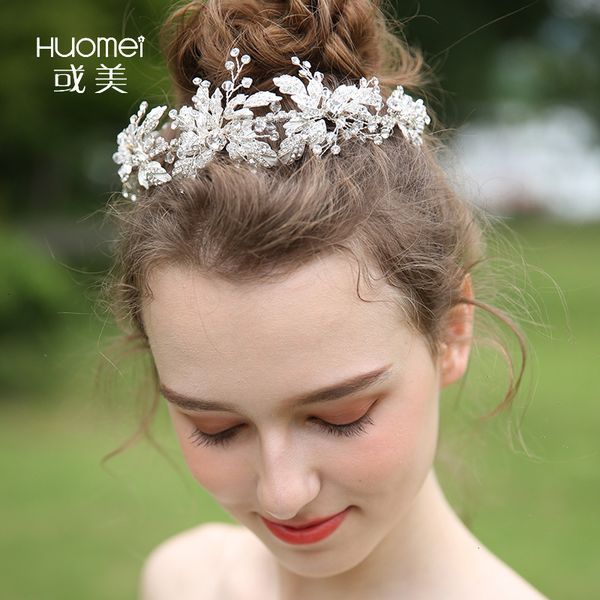 

g4120 npason exquisite bride hair hoop headwear manual set rhinestone bride an crown, Golden;white