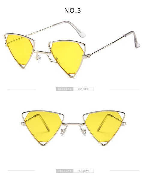 

new fashion retro metal sunglasses triangle hollow sunglasses trendy punk wind glasses ocean lens sunglasses uv400 3557, White;black