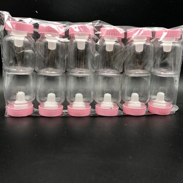 

12pcs cute birthday for girl boy baby shower fillable bottles favors supplies candy box kids clear party decorations holder gift