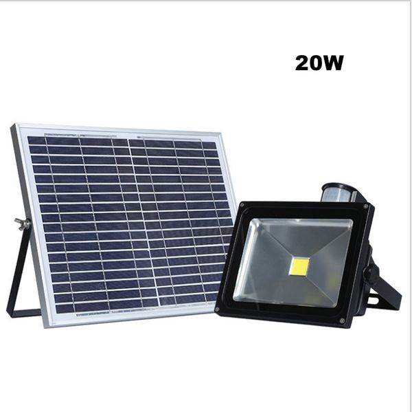 20W 30W 50W Solar Holofote LED cor branca Caminho Solar Jardim Luz PIR Motion Sensor infravermelho exterior Projector