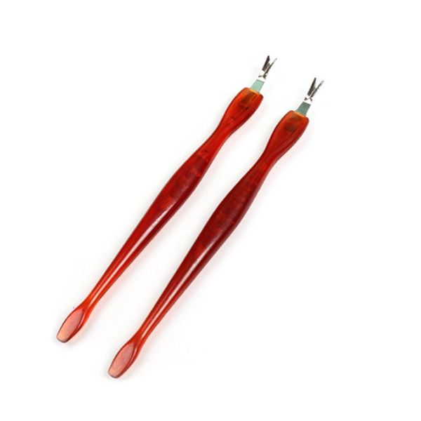 

2pcs stainless steel nail tool cuticle fork nail art tools kits treatment