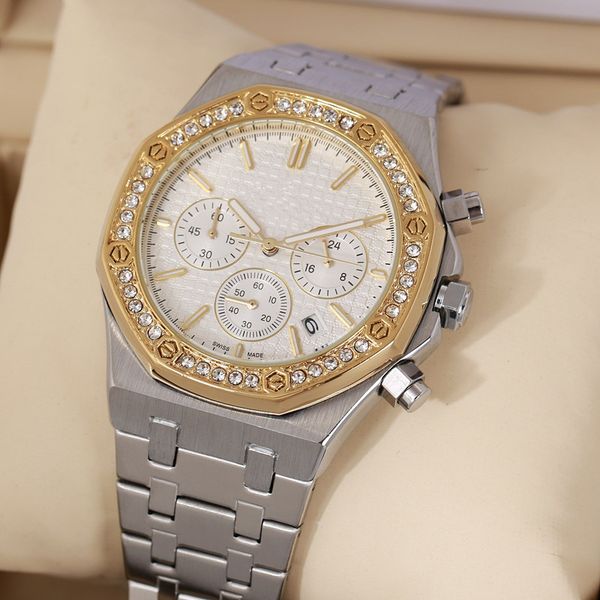 

in 2019 set auger sports watch men's and women's leisure fashion quartz watch, Slivery;brown