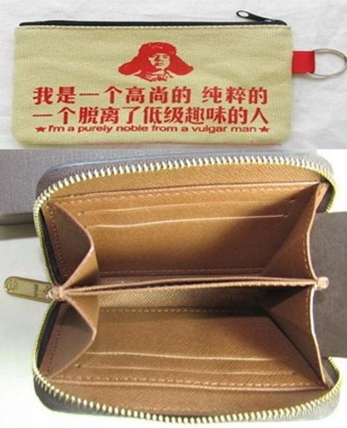 

Коричневый цветок МО. ZIPPY COIN PURSE M60067 или ХЛОПОК, кошелек, обозначенный клиентом