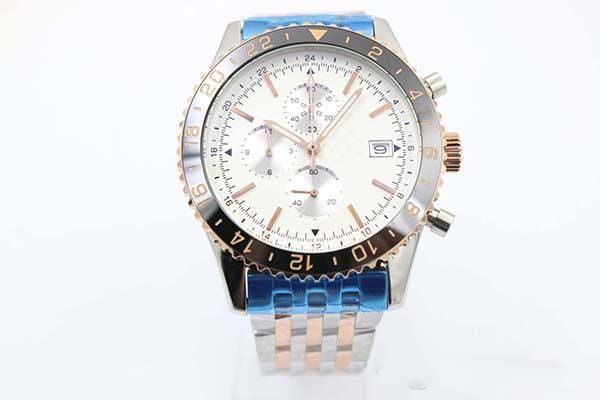 

Chronometer Certified Quartz Men's Watch Milky Face Platinum Skeleton Full Stainless Steel Belt Arab Number Bezel Male Watch Relogio