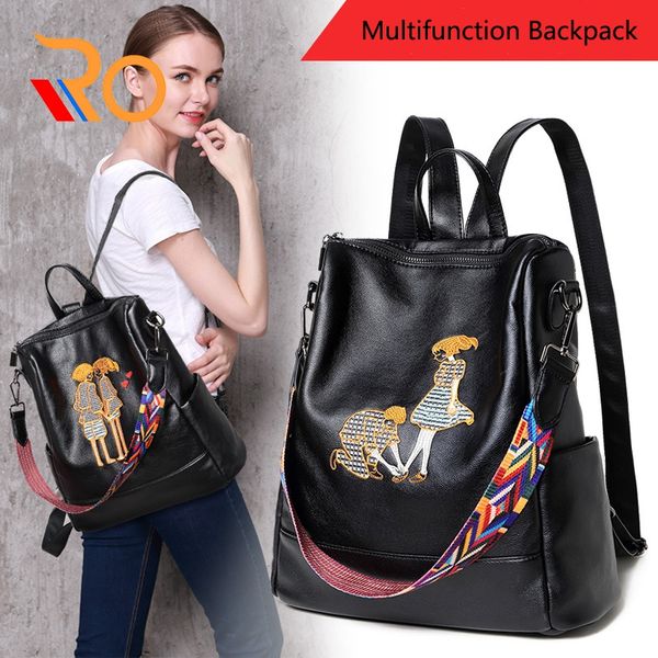 

women backpack faux leather female shoulder bags lady fashion softpack girl brand teenager school bag drop shipping