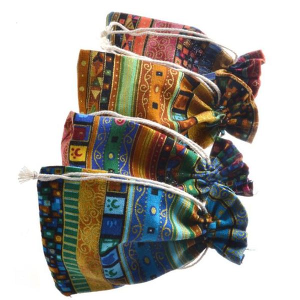 

20pcs/lot drawstring bag packaging string sack beach travel storage package teenagers gift vintage printing ethnic woman, Pink;blue