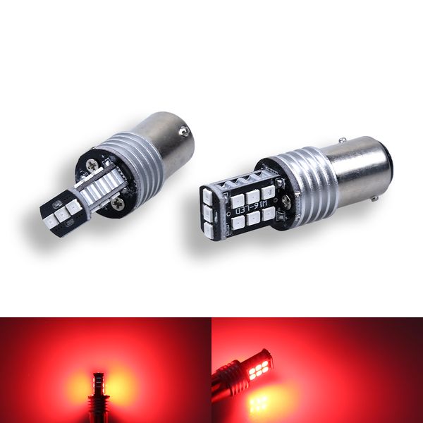 

4pcs car drl 1157 bay15d p21/5w 15 smd 2835 led turn signal tail bulb brake lamp auto daytime running lights white red amber