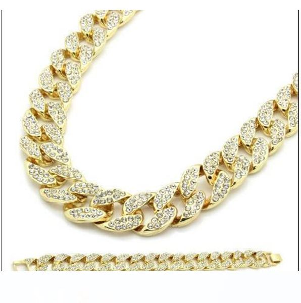 

новое прибытие майами кубинский link chain позолоченные полностью iced out hip hop bling 2016 hot sale promotion цепи бесплатная доставка, Silver
