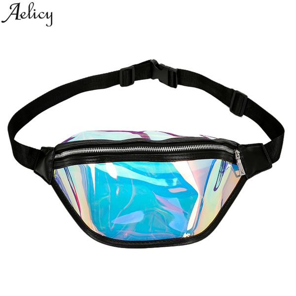 

aelicy fashion laser anti-water waist bag running women outdoor running female cell phone pockets crossbody bag chest