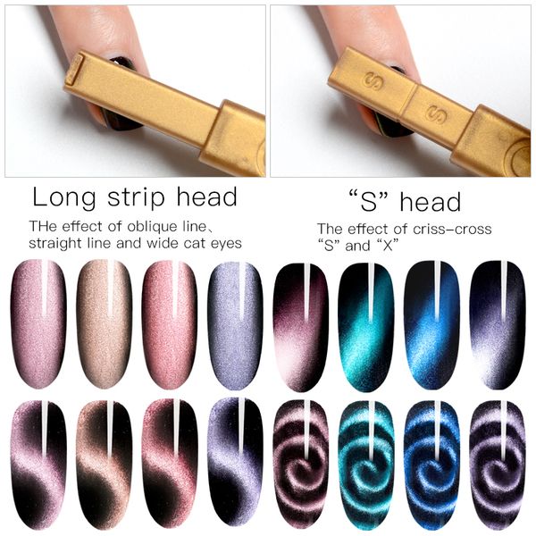 

1pc nail art cat eyes magnet set stick strong effect magetic stick board for nail gel polish varnish 3d line strip magnetic tool, Red;pink