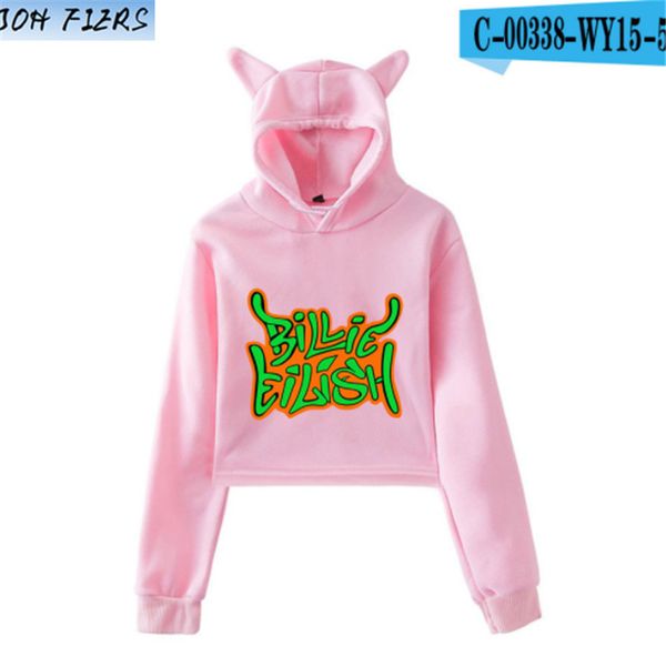 

billie eilish pink hoodie pullover women hoodies harajuku sweatshirt for teenage girls autumn warm streetwear hip hop clothes, Black