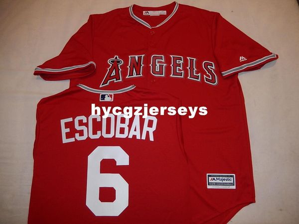 

baseball #6 yunel escobar "cool base" shirt jersey red mens stitched jerseys big and tall size xs-6xl for sale, Gray