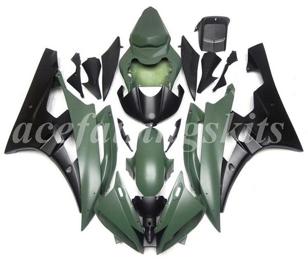 

4 gifts injection mold new abs motorcycle full fairings kit fit for yamaha yzf-r6 2006 2007 06 07 r6 bodywork set dark green