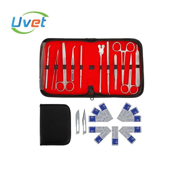 

uvet 22 piece dissection tools kit stainless steel dissection scissors dissection needle medical experimental equipment tools