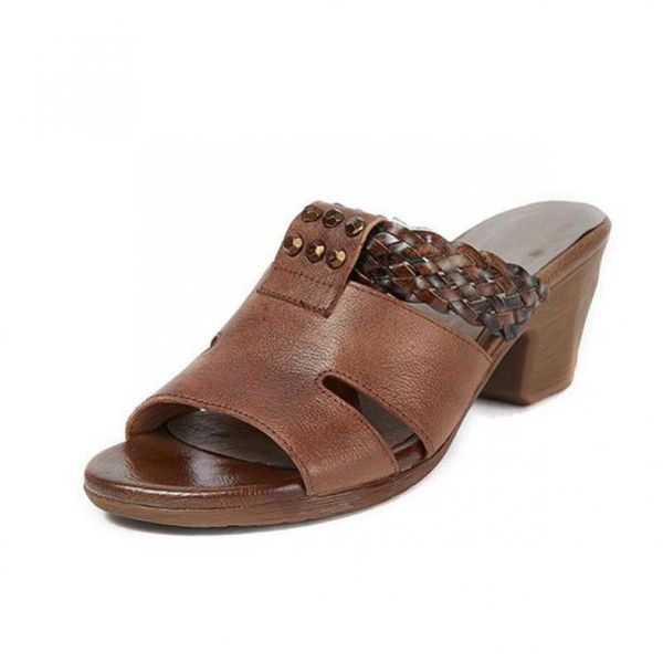 

yourseason 2020 new autumn summer female casual slippers genuine leather women outside slides rivet handmade leisure shoes, Black