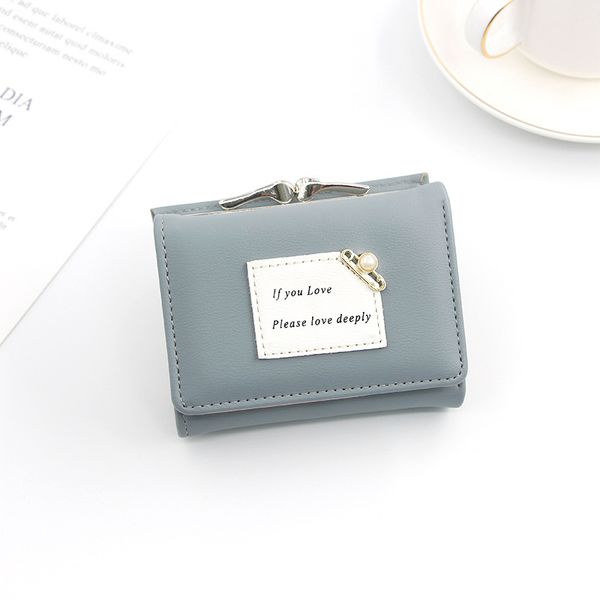 

wallets girls small wallet students korean women short coin purse cartoon three-fold bag, Red;black