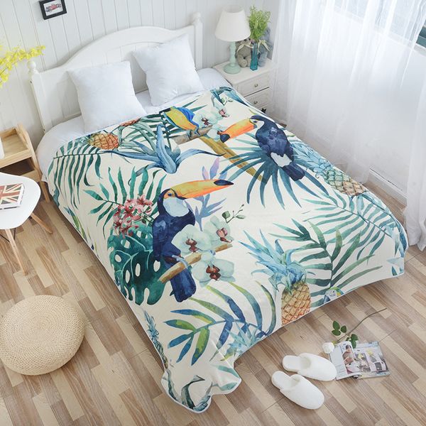 

2019 new flamingo tropical plant sofa/air/bedding throw blankets plaids bed cover bedspread portable car air conditioner blanket