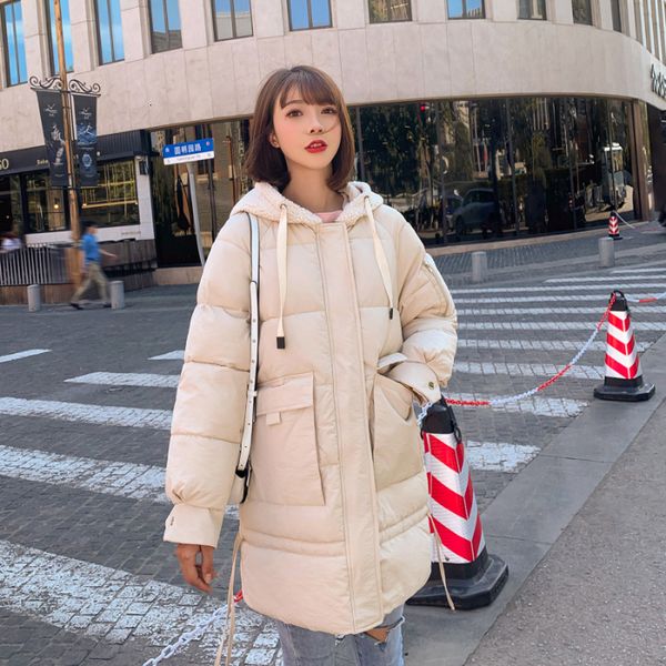 

down actual jacket women 2019 new winter korean version medium-long loose cotton jacket east gate cotton, Black