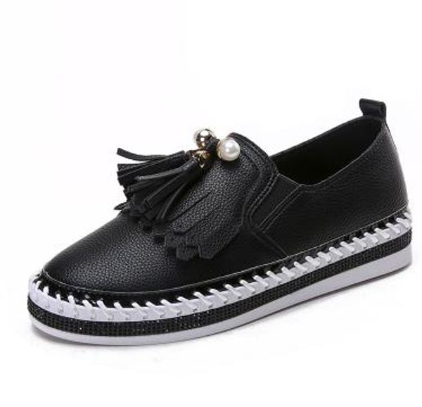

2019 european creepers brand loafers espadrilles shoes woman genuine patchwork leather flats ladies size 34-42 moccasins leather famous cpom, Black