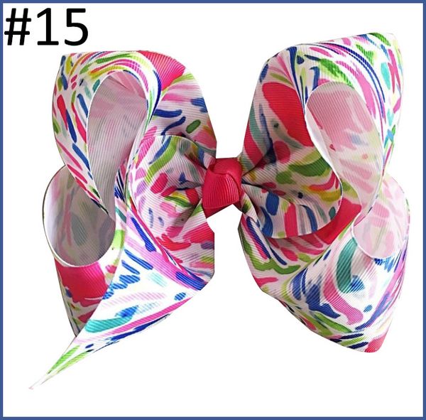 

свободная перевозка груза 24pcs 5.5''lilly пулитцеровской вдохновил луки волосы лили печати boutique style hair bow с лилли пулитцер вдохнов, Golden;white