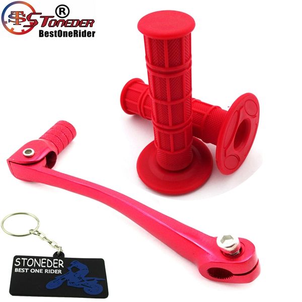 

stoneder red folding gear shifter lever durable rubber grips for 50cc 70cc 90cc 110cc - 160cc chinese pit dirt motor trail bike