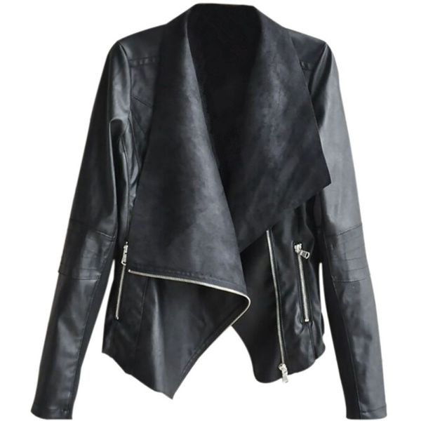 

pu leather jacket women fashion bright colors black motorcycle coat short faux leather biker jacket soft jacket female