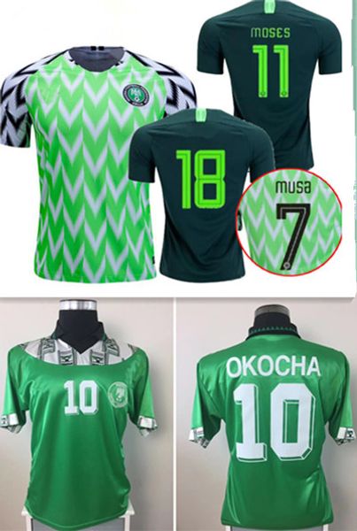 

thailand retro nigeriaer soccer jersey mikel #10 home jersey away green iheanacho 2018 world cup jerseys ndidi 7#musa football shirts, Black;yellow