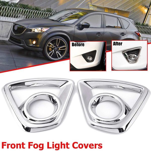 

bumper fog light chrome garnish for cx-5 cx5 2013-2015 car rear tail lights lamp shade frame trim cover styling