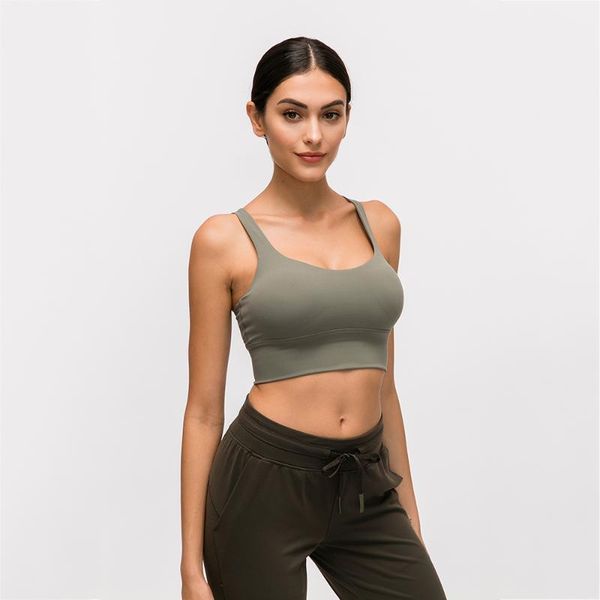 

2020 colorvalue new quick dry padded fitness bras crop women solid vest-type nylon yoga workout sports bras, White;red