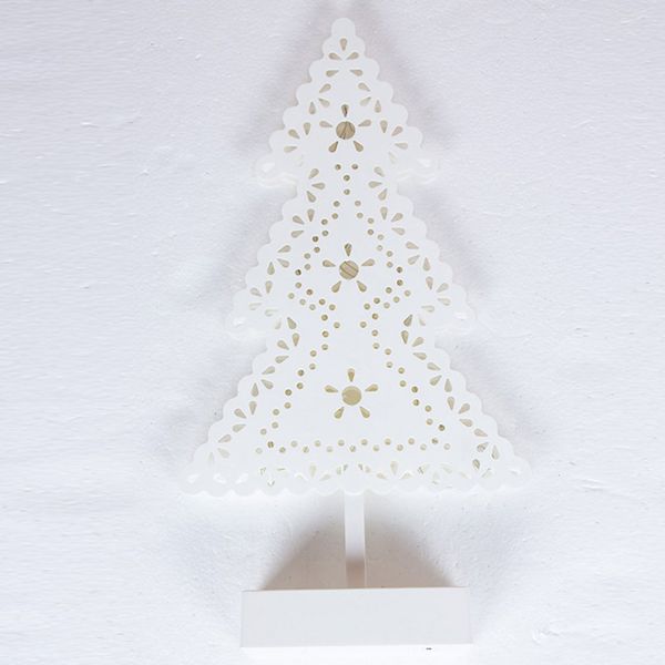

christmas ornaments with lights cutout christmas tree tabledecoration ornaments creative white