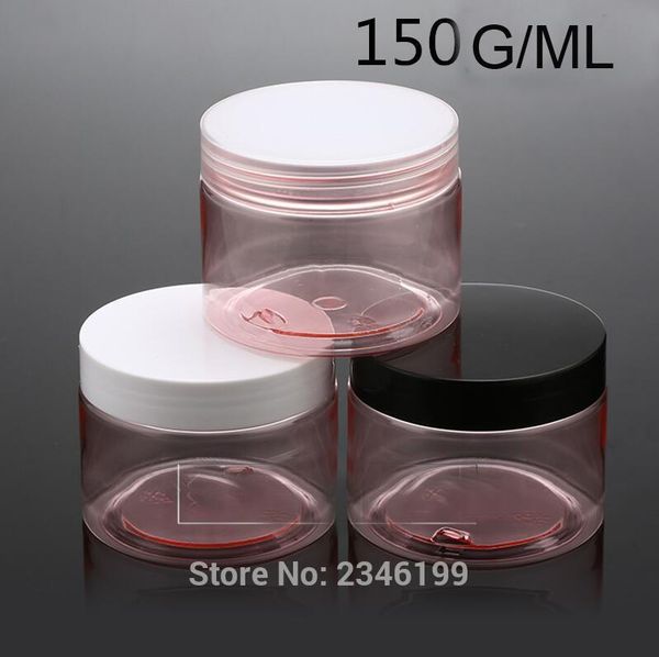 

150ml/g 20pcs/lot round empty pink facial cream container, cosmetic pot for makeup products, diy plastic cosmetic cream jar