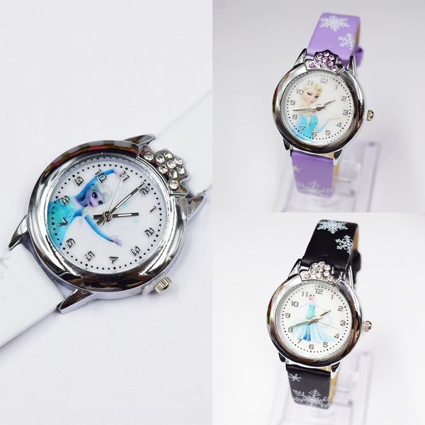 

cartoon children's with ice and snow pattern watch map map cartoon children's belt watch with snow pattern colored diamond, Blue