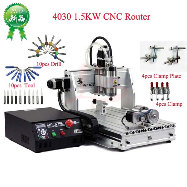 

1.5 квт машина гравировки 4030 чпу гравер сверление и фрезерование древесины pcb с бесплатной дрель подарок