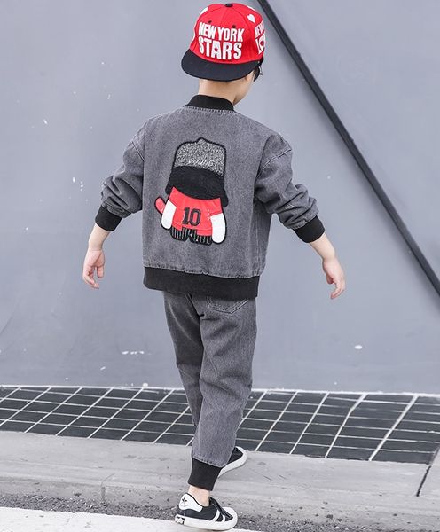 

children's clothing boy spring suit new children's foreign spring sports handsome boy clothes tide, White