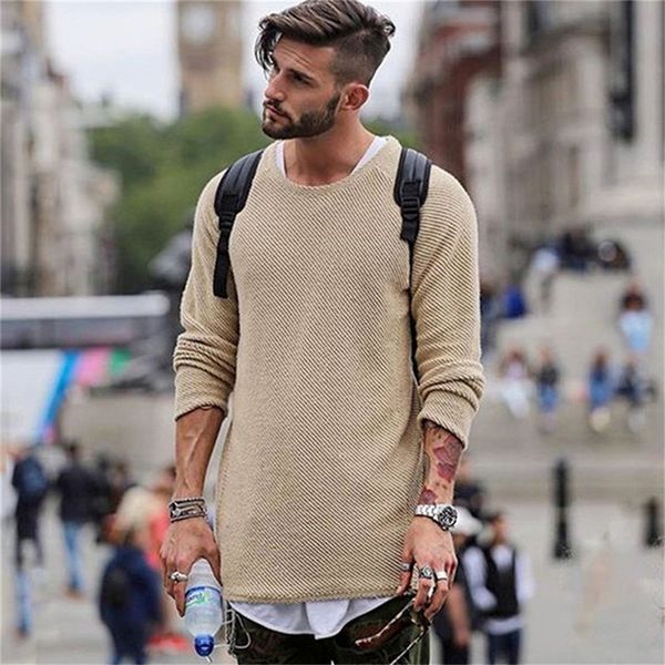 

2020 повседневные мужские свитера o-образным вырезом solid color сыпучие fit knittwear осень зима мужские свитера пуловеры пуловер основывая, White;black