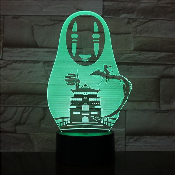 

japanese anime hayao miyazaki no face colorful touch 3d lamp illusion led night light usb atmosphere table lamp children gift